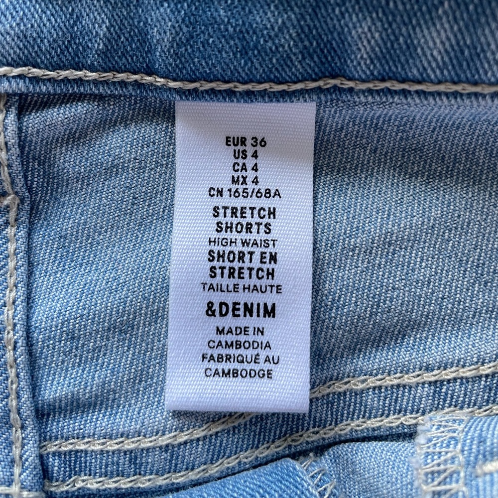 High Denim Rise Shorts - Picture 3 of 5